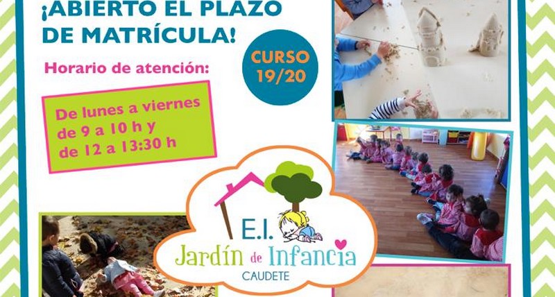 Lee más sobre el artículo Abierto el plazo de matriculación para el curso 2019/2020 de E.I. Jardín de Infancia