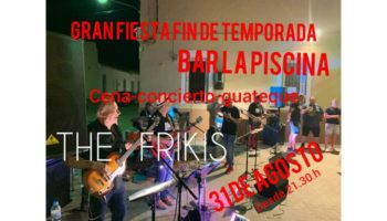 Una cena con guateque, a cargo de The Frikis, cerrará la temporada de la piscina municipal de Caudete