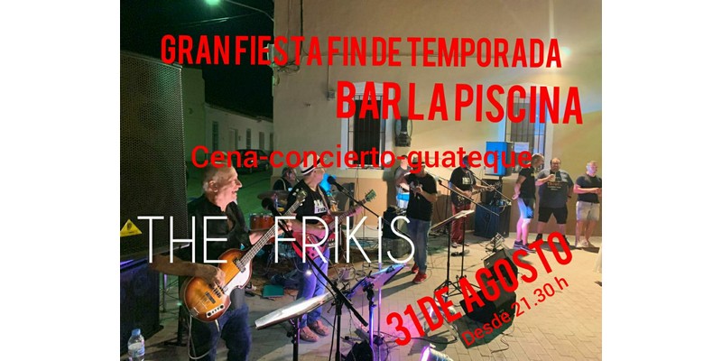 Lee más sobre el artículo Una cena con guateque, a cargo de The Frikis, cerrará la temporada de la piscina municipal de Caudete