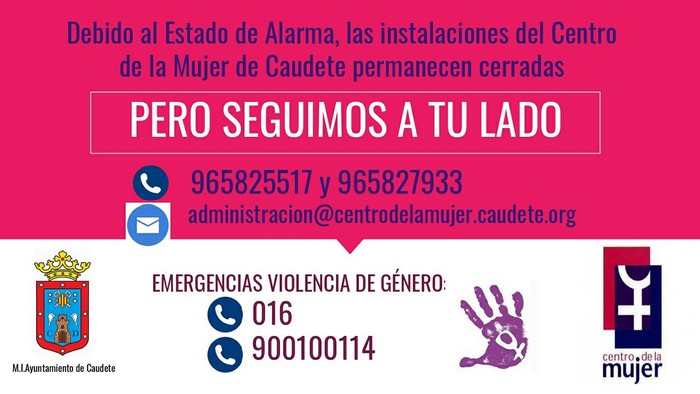 Lee más sobre el artículo El Centro de la Mujer de Caudete sigue en activo pese a que sus instalaciones están cerradas