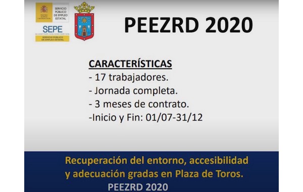 Lee más sobre el artículo Los trabajadores contratados mediante el plan de empleo PEEZRD realizarán trabajos de mejora en la plaza de toros