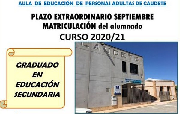 Lee más sobre el artículo Se abre el plazo de matriculación del Aula de Adultos de Caudete para el Curso 2020/2021