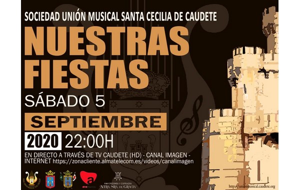 En este momento estás viendo El sábado, 5 de septiembre, tendrá lugar el concierto ‘Nuestras Fiestas’ a cargo de la Sociedad Unión Musical ‘Santa Cecilia’ de Caudete