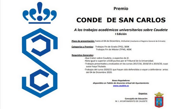 En este momento estás viendo Presentada la convocatoria y bases de la I Edición de los Premios Conde de San Carlos dirigida a universitarios recién titulados