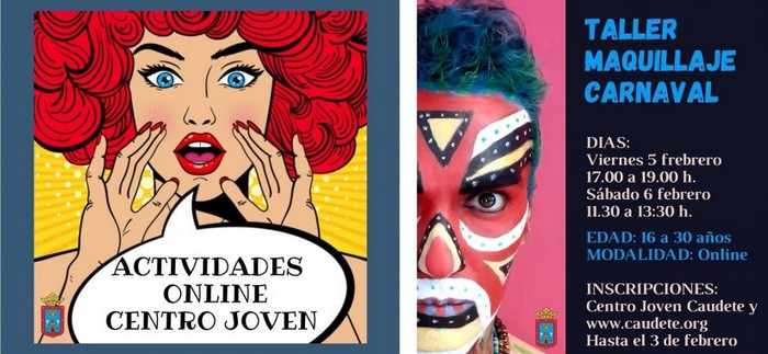 Lee más sobre el artículo El Centro Joven de Caudete oferta varios cursos online: Maquillaje de Carnaval, Batch Cooking y Scape Room