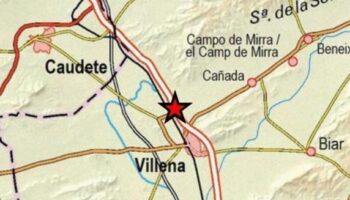 Hace poco más de media hora se ha producido un terremoto de 2,2 grados en Villena