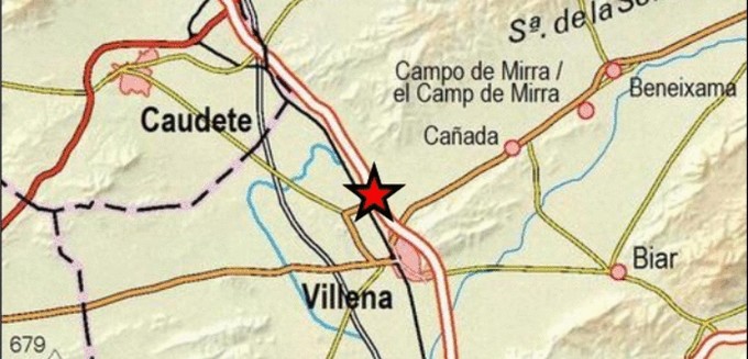 En este momento estás viendo Hace poco más de media hora se ha producido un terremoto de 2,2 grados en Villena