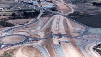 Reportaje de las obras de la autovía A-33 en Caudete a vista de pájaro