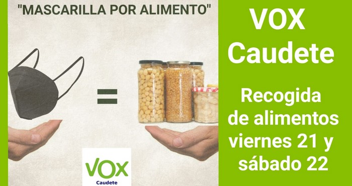 Lee más sobre el artículo Vox Caudete organiza una campaña de recogida de alimentos para hoy y mañana