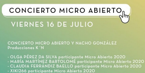 En este momento estás viendo El viernes se celebrará el concierto ‘Micro Abierto’ con músicos locales y el cantautor albaceteño Nacho González