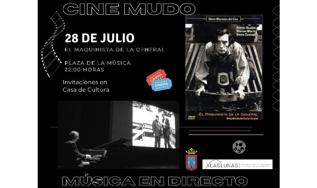 En este momento estás viendo Esta noche se proyectará en la Plaza de la Música la película de cine mudo ‘El maquinista de la General’, con música en directo