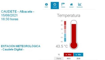 La ola de calor deja temperaturas de hasta 43,5 grados en Caudete