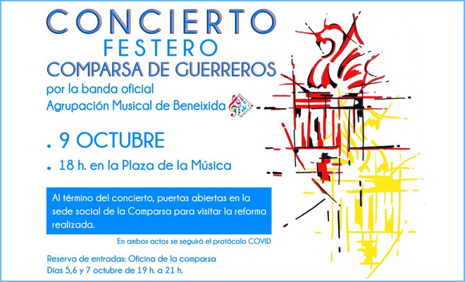 Lee más sobre el artículo La Comparsa de Guerreros organiza un Concierto Festero en la Plaza de la Música