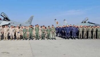 El caudetano José David Bañón es uno de los pilotos de Eurofighter que España ha enviado en misión de la OTAN a Bulgaria