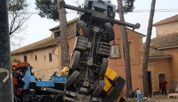 Accidente mientras se cortaban los pinos del Santuario de la Virgen de Gracia de Caudete