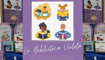 La Biblioteca Municipal 'Ana María Matute' de Caudete recibe la Estantería Violeta Mini