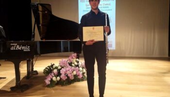 El músico de Caudete Ángel Carrión Serrano gana el Primer Premio del XIII Concurso de Solistas de Quintanar del Rey